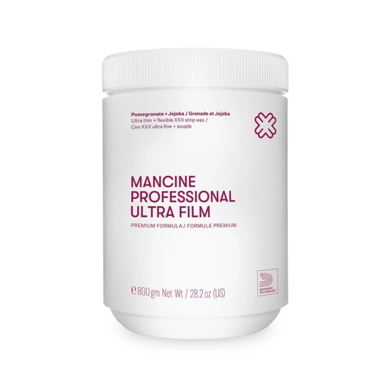 MANCINE PROFESSIONAL ULTRA FILM STRIP WAX 800G POMEGRANATE + JOJOBA