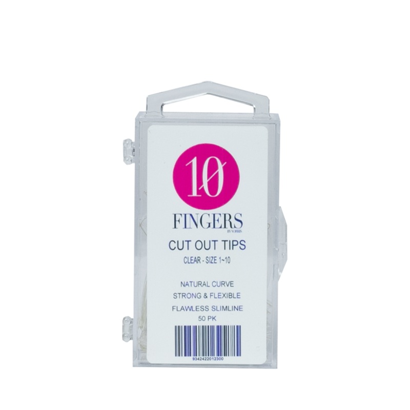 10 Fingers – Clear Cut Out Tips – 50pk