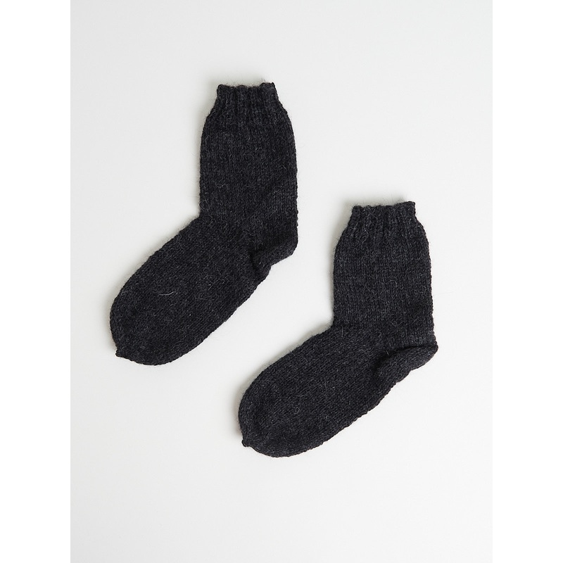 Calzettoni Hand-Knitted Socks Notte in Dark Grey