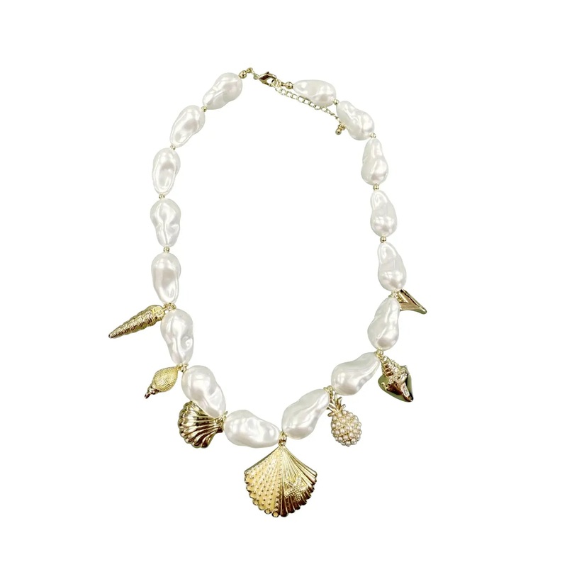 Mia Shell Pearl Charm Necklace