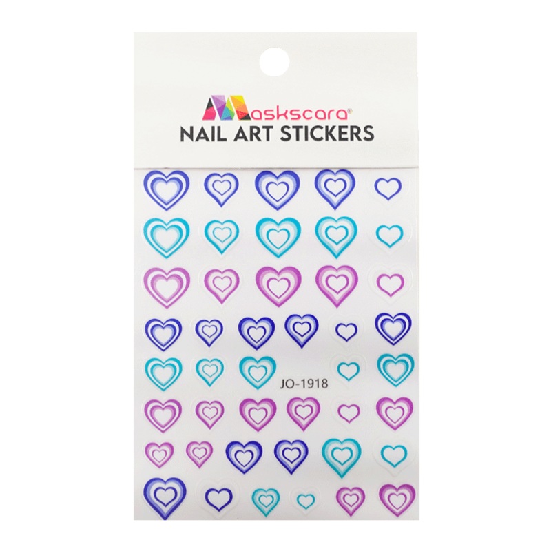 Nail Art Sticker – Ombre Hearts Blue & Purple