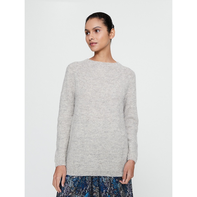 Giocollo Hand-Knitted Crew-Neck Sweater Uomo Stretto in Light Beige