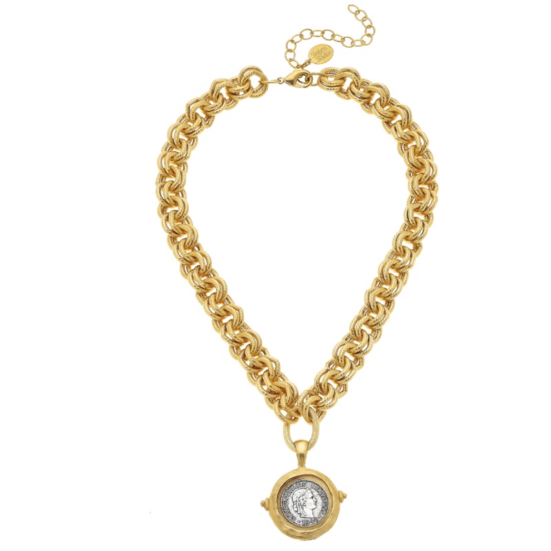 Mixed Metal Coin Necklace