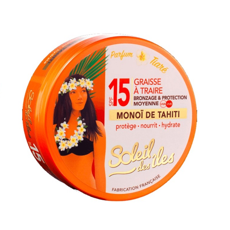 Soleil Des Iles – Graisse A Traire SPF 15 Parfum Tiare Bronzage & Protection Moyenne