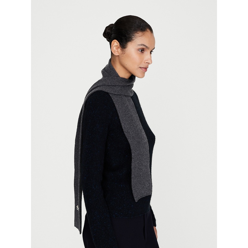 Light Cashmere Knit Stole in Charcoal