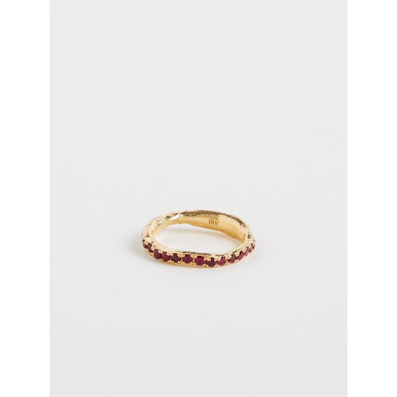 Red Atlas Band in 18k Yellow Gold with Rubies