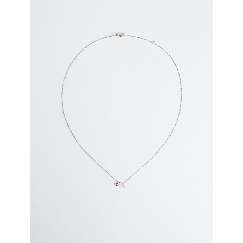 Set Free Necklace with Rubies and Diamonds on 18k White Gold