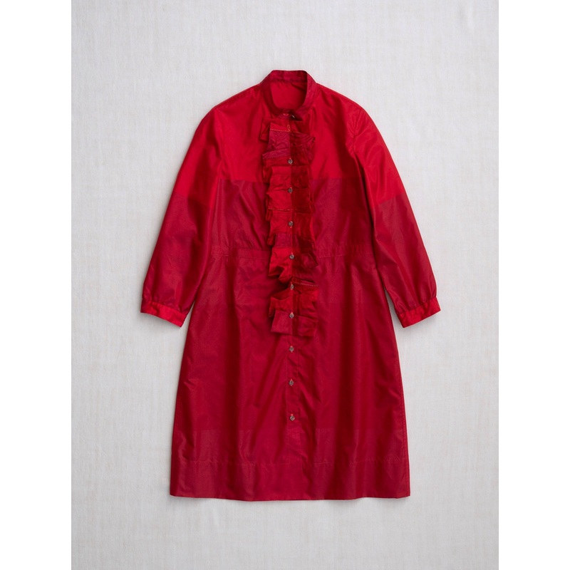 Jodhpur Shirtdress with Wacky Ruffle in Lipstick