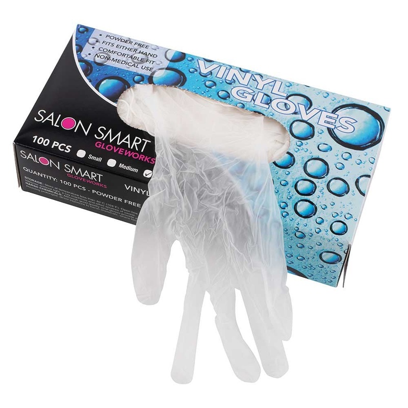 SALON SMART Clear Vinyl Gloves 100 Pack Large