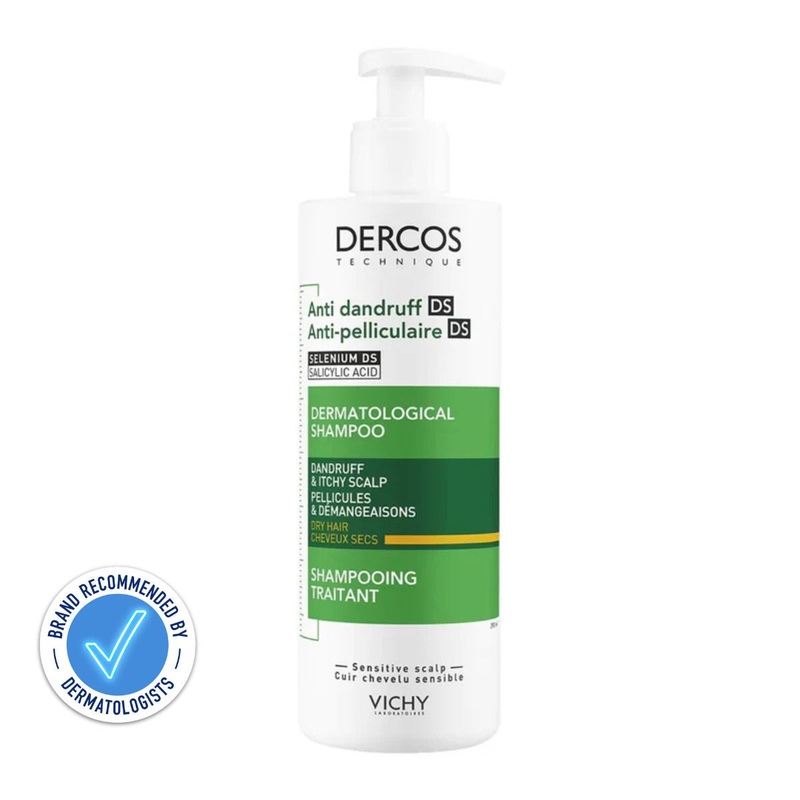 VICHY Dercos Technique Anti-Dandruff Purifying Shampoo for Sensitive Dry Hair and Scalp 390ml