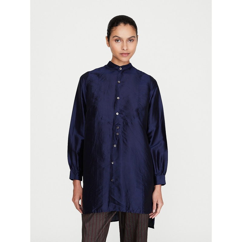 Silk Blouse in Navy