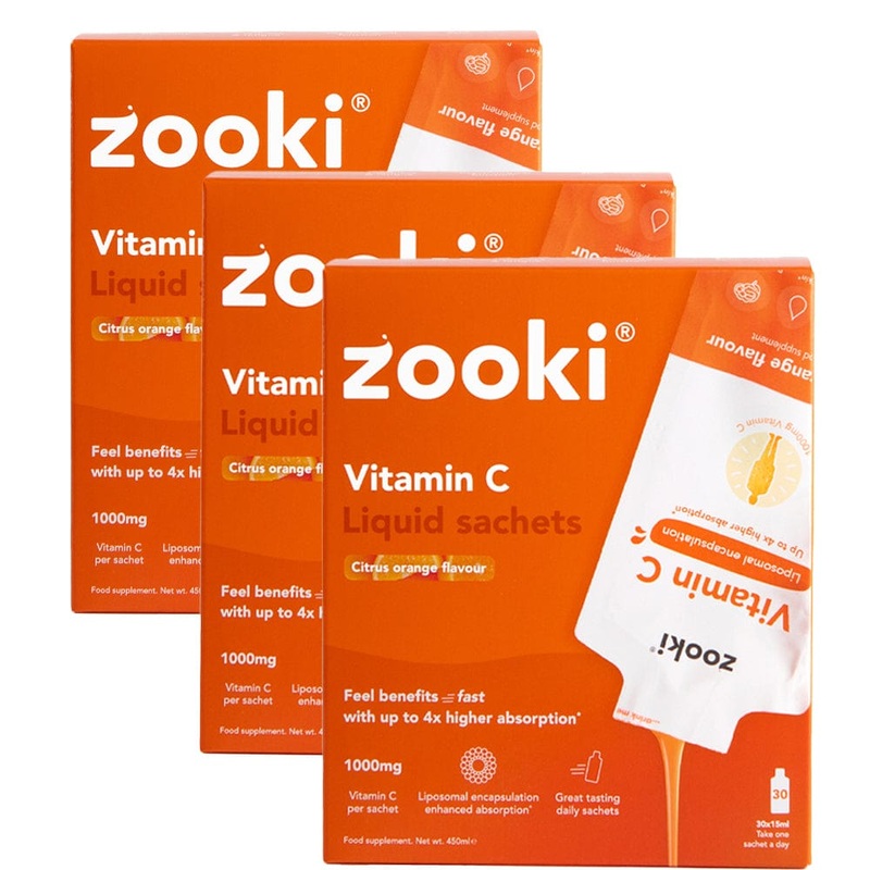 Zooki Vitamin C Citrus Orange Trio Bundle 90 Sachets