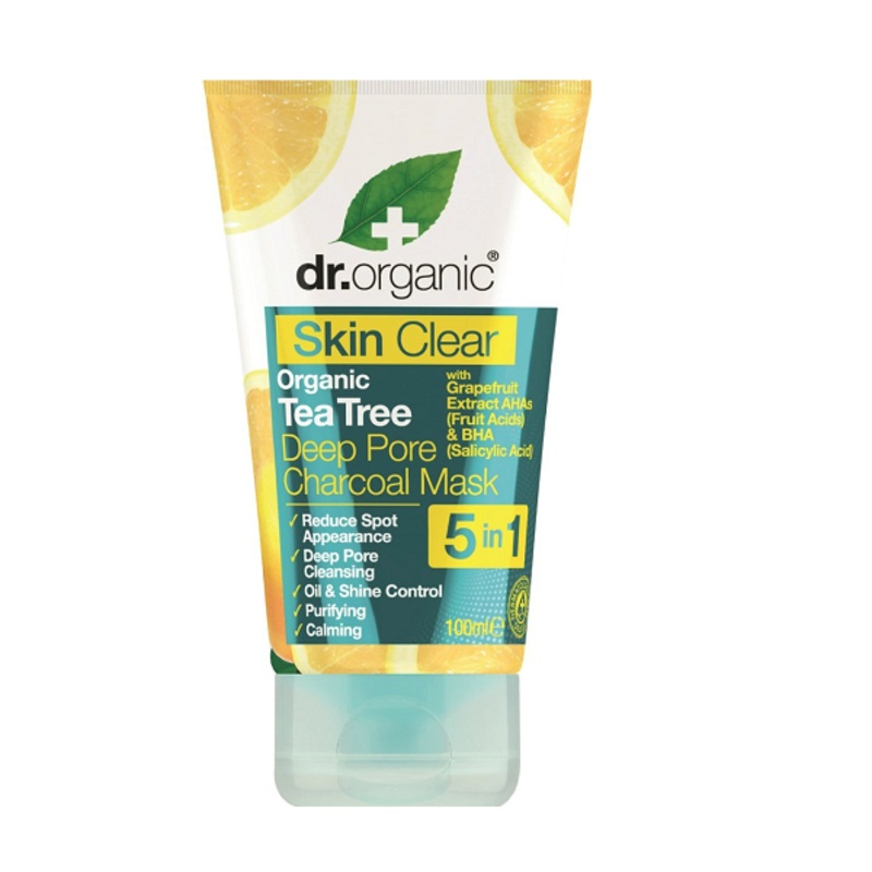 Dr Organic – Skin Clear Organic Tea Tree Deep Pore Charcoal Mask 5 In 1