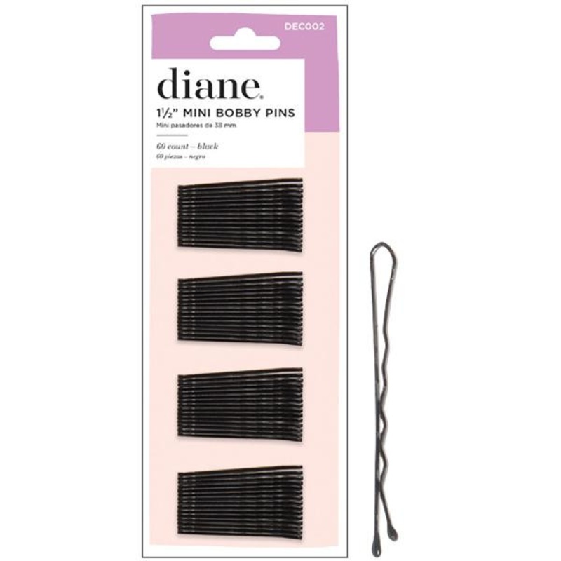 Diane — Mini bob pins black 1.5″ – 60/pack