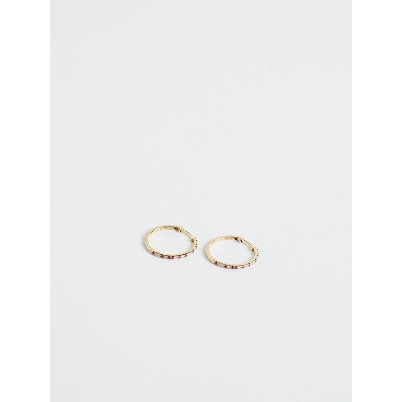 Leopard Hoops with Rubies and Diamonds on 18k Yellow Gold