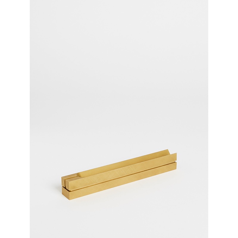 Narrow Box Incense Burner in Satin Brass