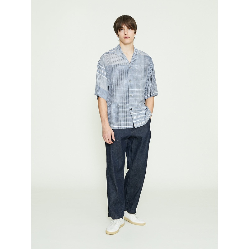 Front Pocket Short Pyjama Shirt in Navy