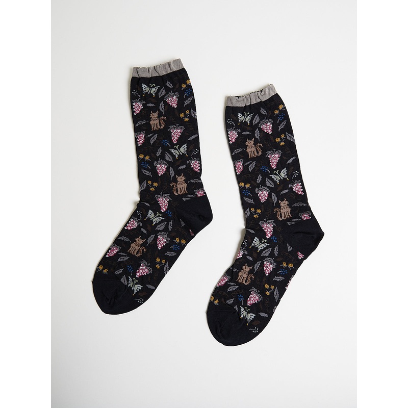 Garden Cat Socks in Black